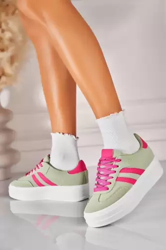 Adidasi de dama Piele Ecologica Verde Lanora