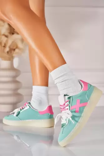 Adidasi de dama Piele Ecologica Verde Soliana