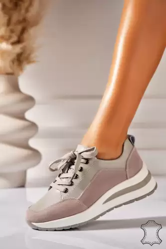 Adidasi Piele Naturala Gri Kynlei