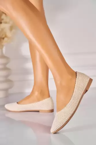Balerini dama Textil Bej Krina