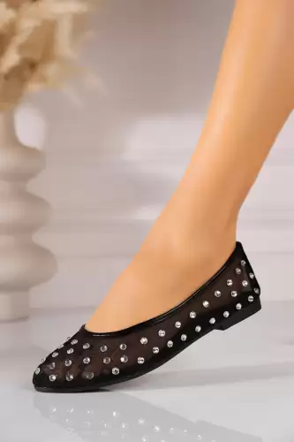 Balerini dama Textil Negru Aksha