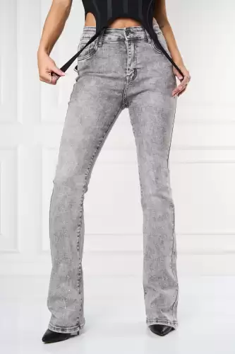 Blugi Dama Evazati Gri Rhiya