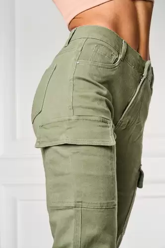 Blugi dama Mom Fit Verzi Danny