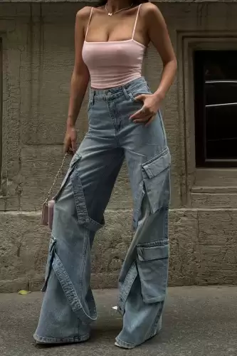 Blugi Dama Oversize Albastru Kinley