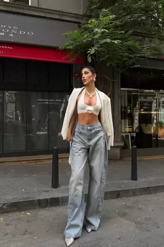 Blugi Dama Oversize Albastru Laylah