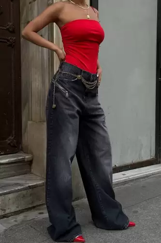 Blugi Dama Oversize Gri Taylor