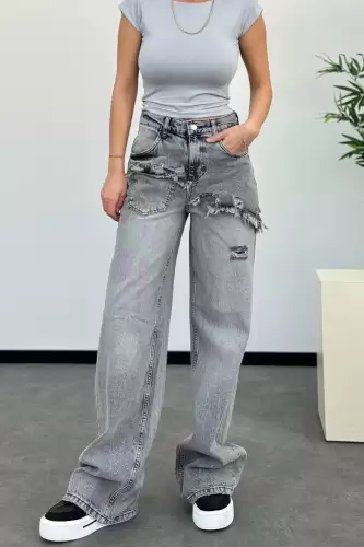 Blugi Regular Fit Gri Esmeralda