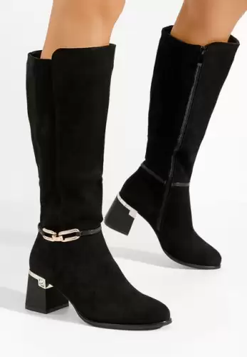 Cizme cu toc gros Zancara negre