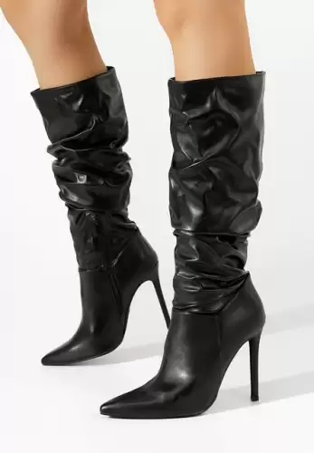 Cizme cu toc subtire Axendra negre