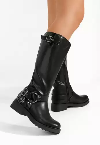 Cizme dama fara toc Farissa negre