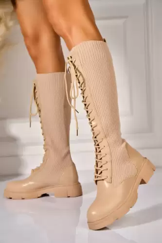 Cizme iarna Kaki din Piele Ecologica Lilyona