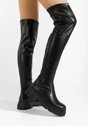 Cizme lungi peste genunchi Xelia negre