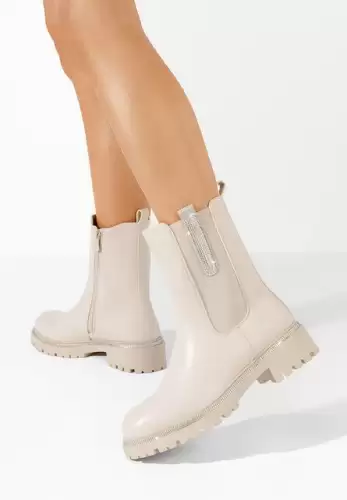 Ghete chelsea dama Nellie bej