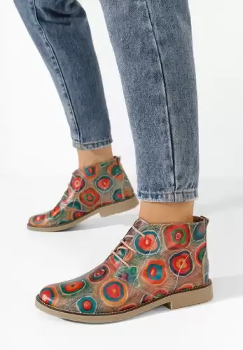 Ghete dama piele Kalisa V14 multicolore