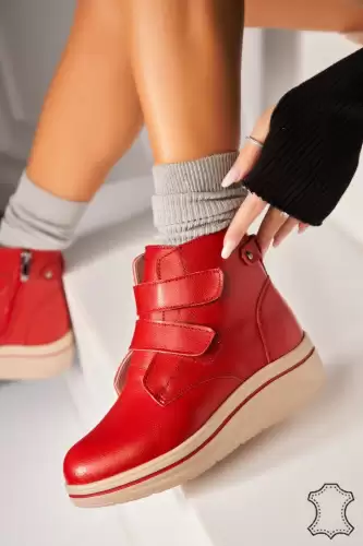 Ghete Piele Naturala dama Rosii Kanai