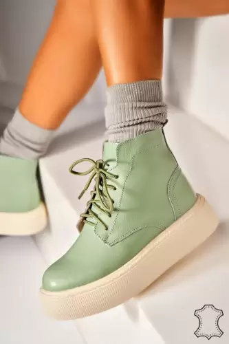 Ghete Piele Naturala dama Verzi Shirin