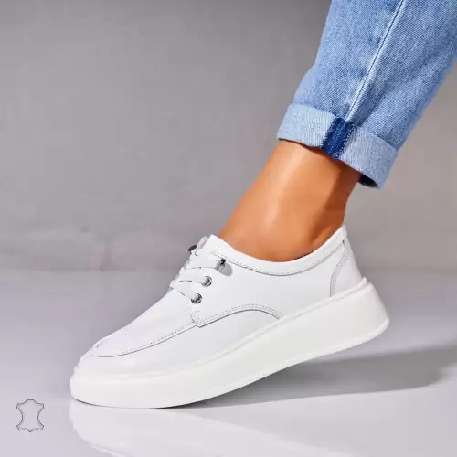 Mocasini dama Piele Naturala Albi Kensei