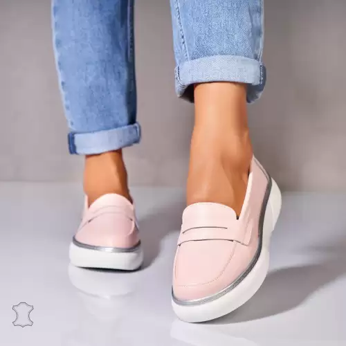 Mocasini dama Piele Naturala Roz Neyda