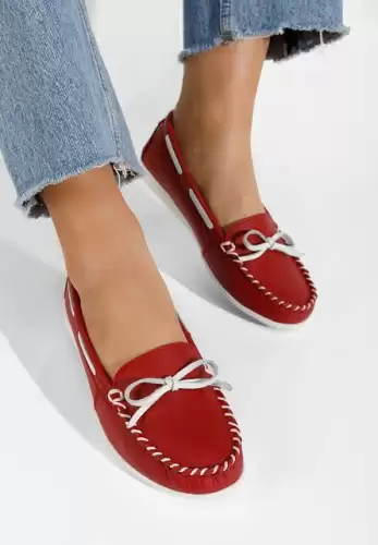 Mocasini dama piele Regna V2 rosii