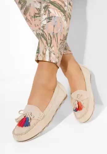 Mocasini dama Prestia bej