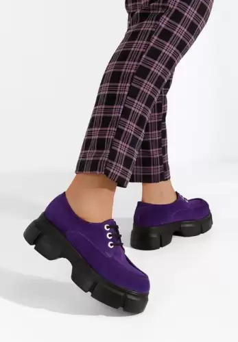 Pantofi casual cu platforma Catarina mov