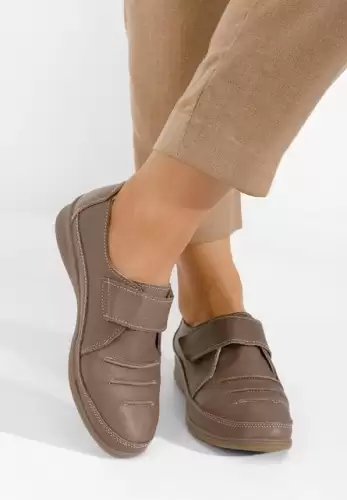 Pantofi casual dama piele Amera kaki