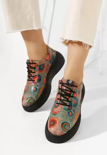 Pantofi casual dama piele Delisa V4 multicolori
