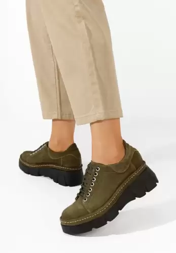 Pantofi casual dama piele Keresa kaki