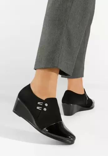 Pantofi cu platforma negri Altia