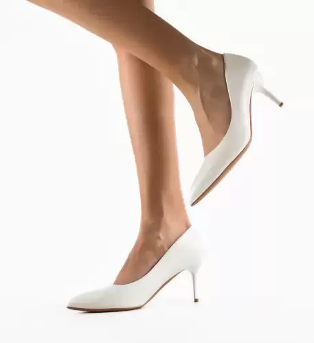 Pantofi cu toc Gangel Albi