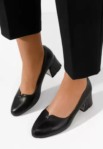 Pantofi cu toc gros Lutea negri