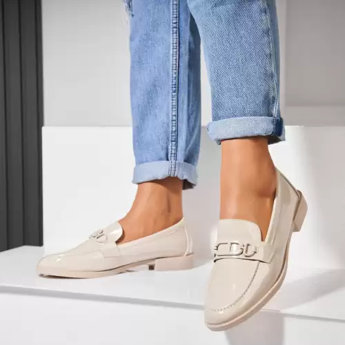 Pantofi dama casual Bej din Piele Ecologica Lacuita Davy