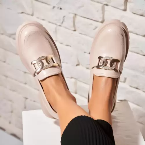 Pantofi dama casual Bej din Piele Ecologica Melany