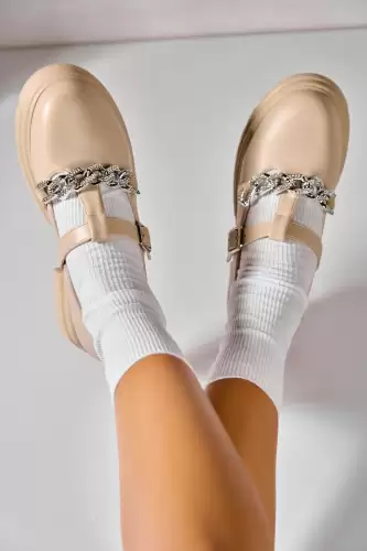 Pantofi dama casual Bej din Piele Ecologica Merelyn