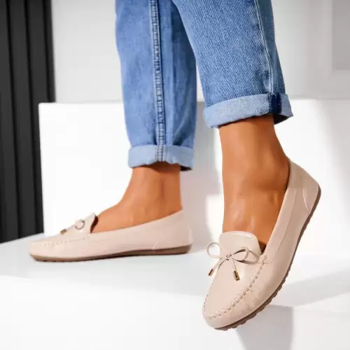 Pantofi dama casual Bej din Piele Ecologica Stassi