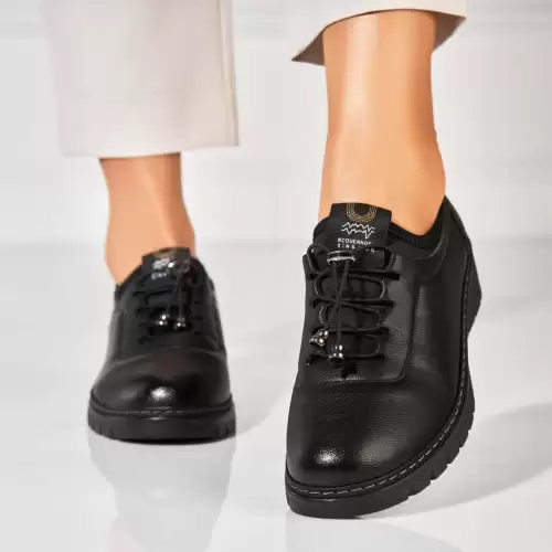 Pantofi dama casual Negri din Piele Ecologica Fira
