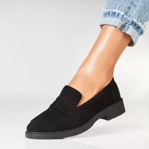 Pantofi dama casual Negri din Piele Ecologica Intoarsa Shaylin2