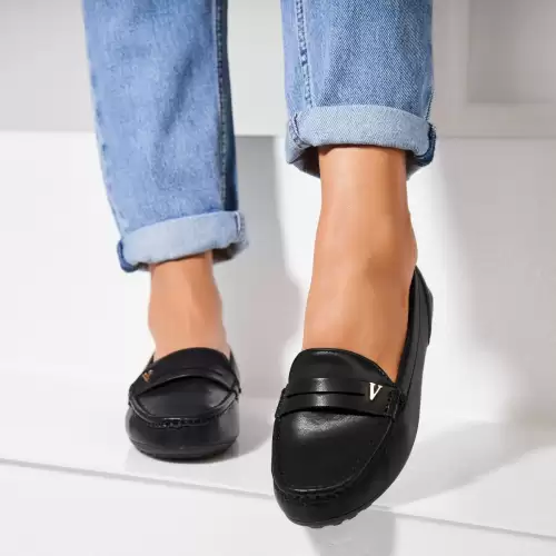 Pantofi dama casual Negri din Piele Ecologica Jaxel