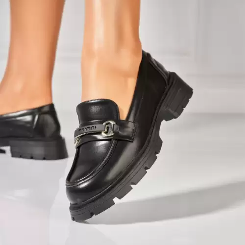 Pantofi dama casual Negri din Piele Ecologica Moshe