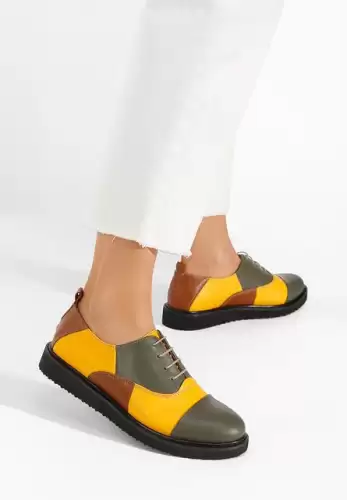 Pantofi derby piele Seina multicolori