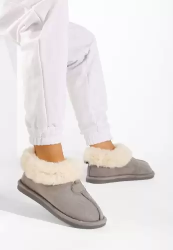 Papuci cu blanita gri Olaria