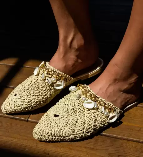 Papuci dama Brimlock Bej