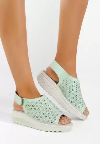 Sandale cu platforma piele Lierna verzi