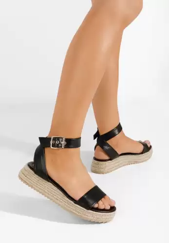 Sandale cu talpa groasa Sergia negre