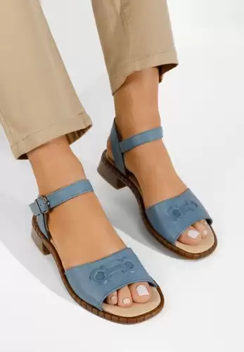 Sandale piele naturala Yolanda albastre
