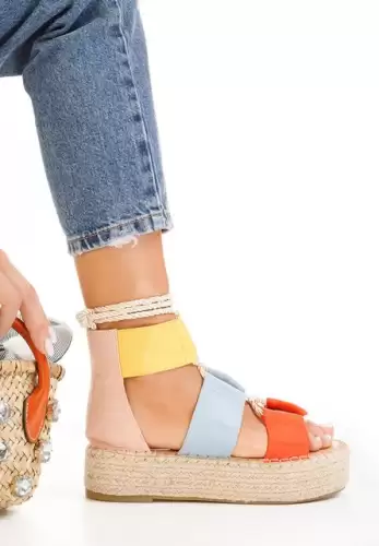 Sandale tip espadrile Heliche multicolore