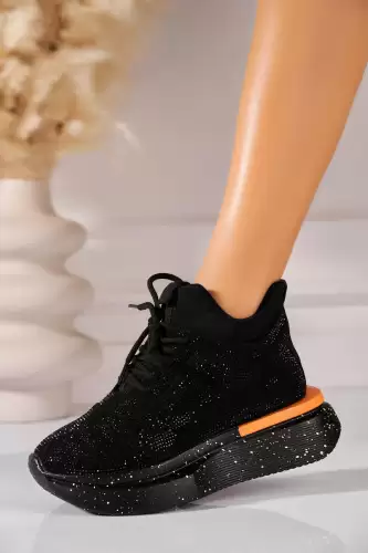 Sneakersi dama Piele Ecologica Intoarsa Portocalii Kamyri