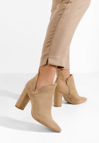 Botine cu toc gros Iryma kaki