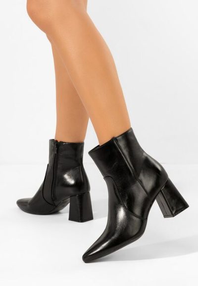 Botine cu toc gros Tavria negre