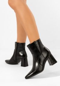 Botine cu toc gros Tavria negre